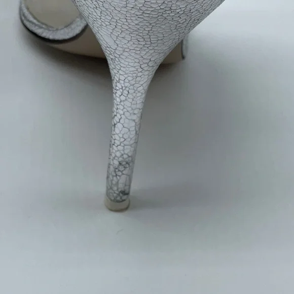 ATTICO Ester Crackled Metallic-leather Mules In Silver - Picture 10 of 16